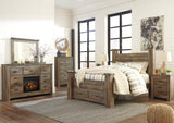 Trinell Queen Poster Bed with Dresser in Brown from Ashley - Luna Furniture