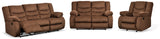 Tulen Sofa, Loveseat and Recliner in Chocolate - PKG001899