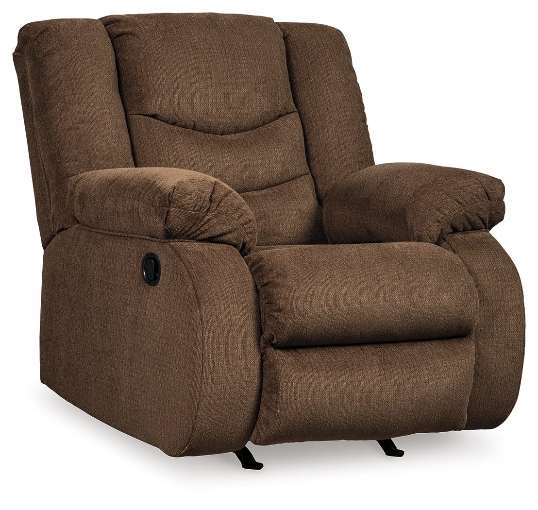 Tulen Sofa, Loveseat and Recliner in Chocolate - PKG001899