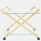 Two Tier 31" Rolling Bar Cart,gold Kd from Sagebrook Home - Luna Furniture