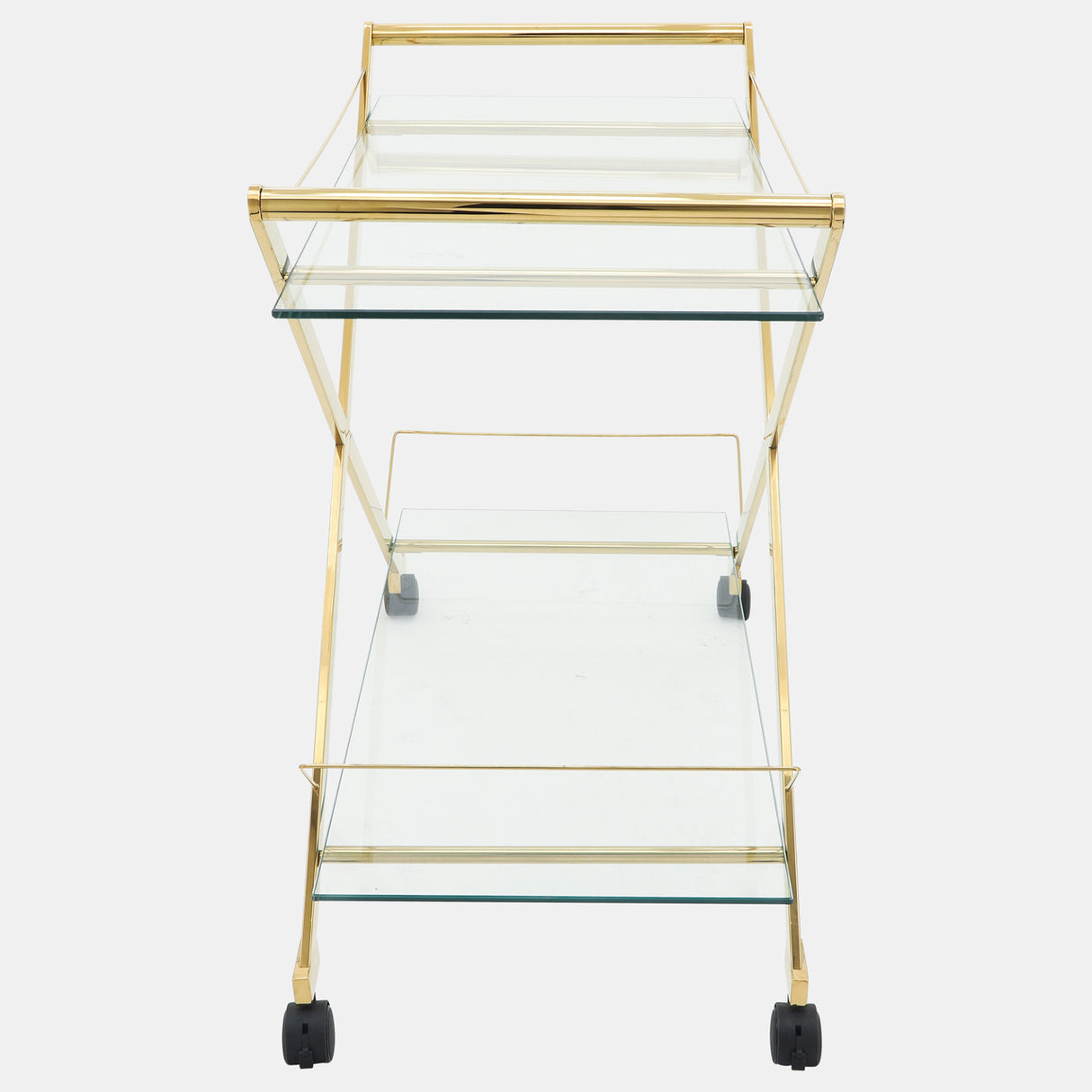 Two Tier 31" Rolling Bar Cart,gold Kd from Sagebrook Home - Luna Furniture