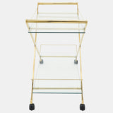 Two Tier 31" Rolling Bar Cart,gold Kd from Sagebrook Home - Luna Furniture