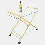 Two Tier 31" Rolling Bar Cart,gold Kd from Sagebrook Home - Luna Furniture