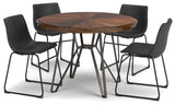 Two-tone Brown Centiar Dining Table and 4 Chairs - PKG013931