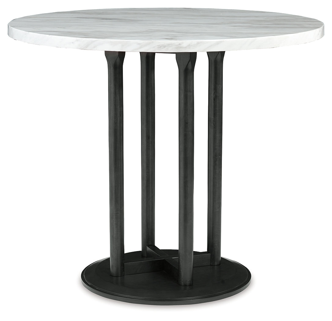Two-tone Centiar Counter Height Dining Table and 4 Barstools - PKG014009