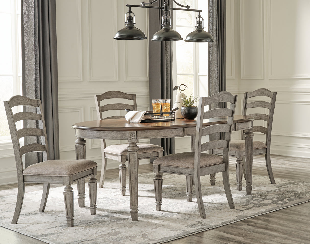 Two-tone Lodenbay Dining Table and 4 Chairs with Storage - PKG012096