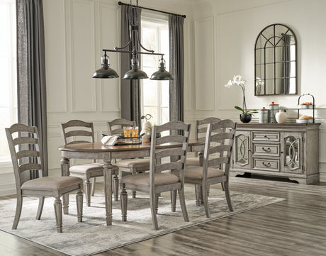 Two-tone Lodenbay Dining Table and 6 Chairs with Storage - PKG012097