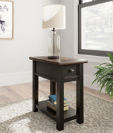 Tyler Creek 2 End Tables in Grayish Brown/Black - PKG010343