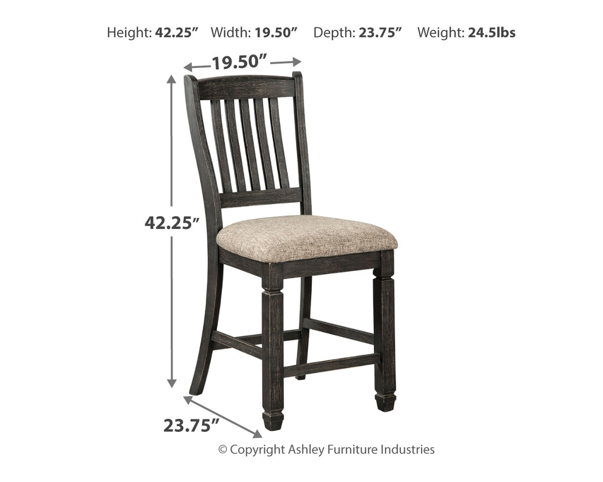 Tyler Creek 2-Piece Bar Stool in Black/Grayish Brown - PKG000212