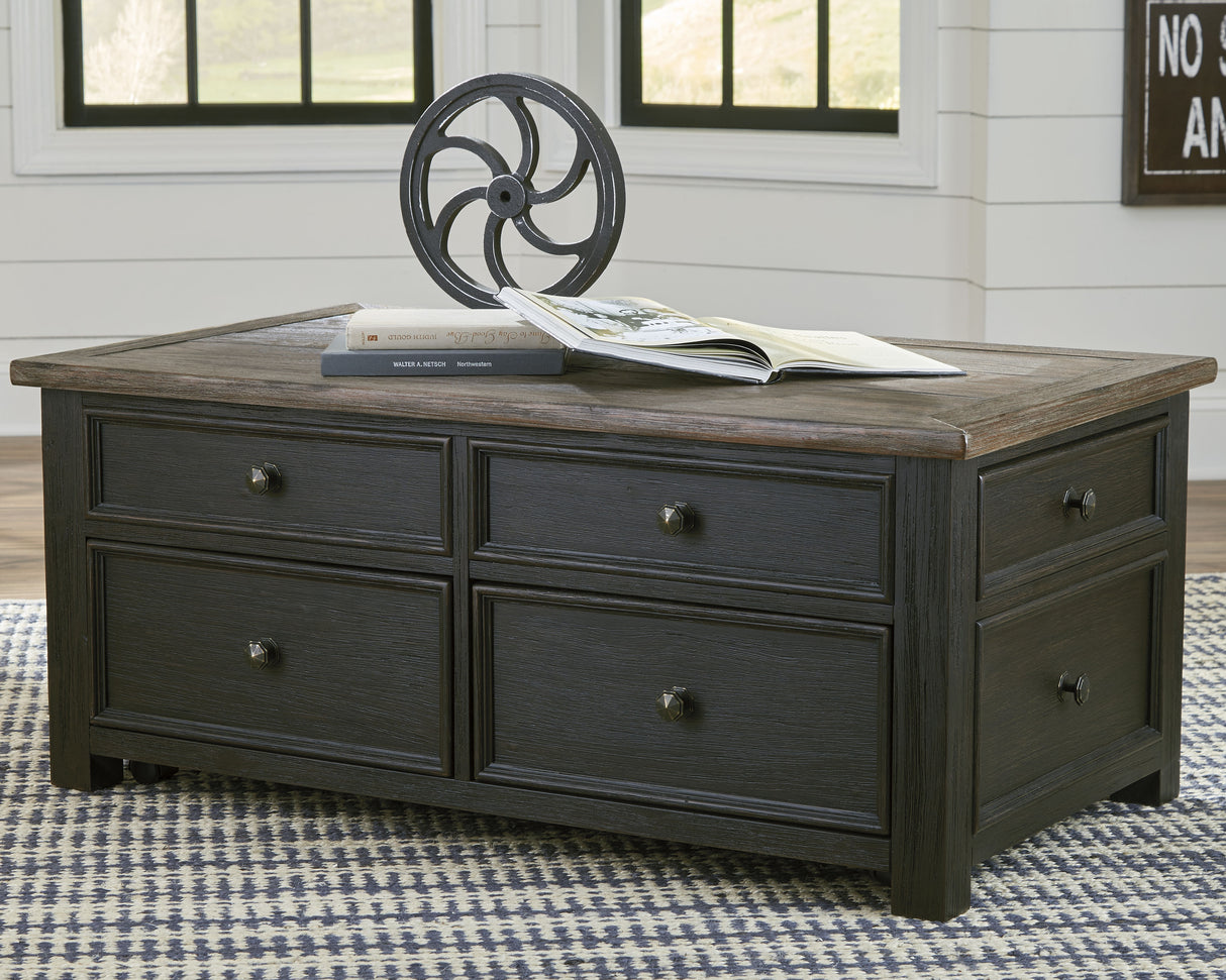 Tyler Creek Coffee Table with 1 End Table in Grayish Brown/Black - PKG008766