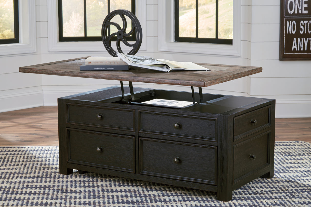 Tyler Creek Coffee Table with 1 End Table in Grayish Brown/Black - PKG010345