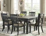 Tyler Creek Dining Table and 6 Chairs in Black/Gray - PKG000214