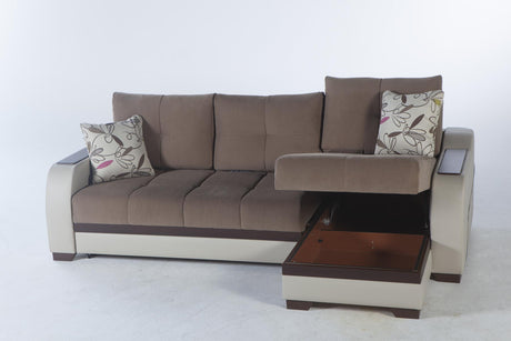 Ultra Optimum Brown Storage Sleeper Sectional from Bellona - Luna Furniture