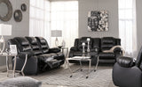 Vacherie Sofa, Loveseat and Recliner in Black - PKG001755