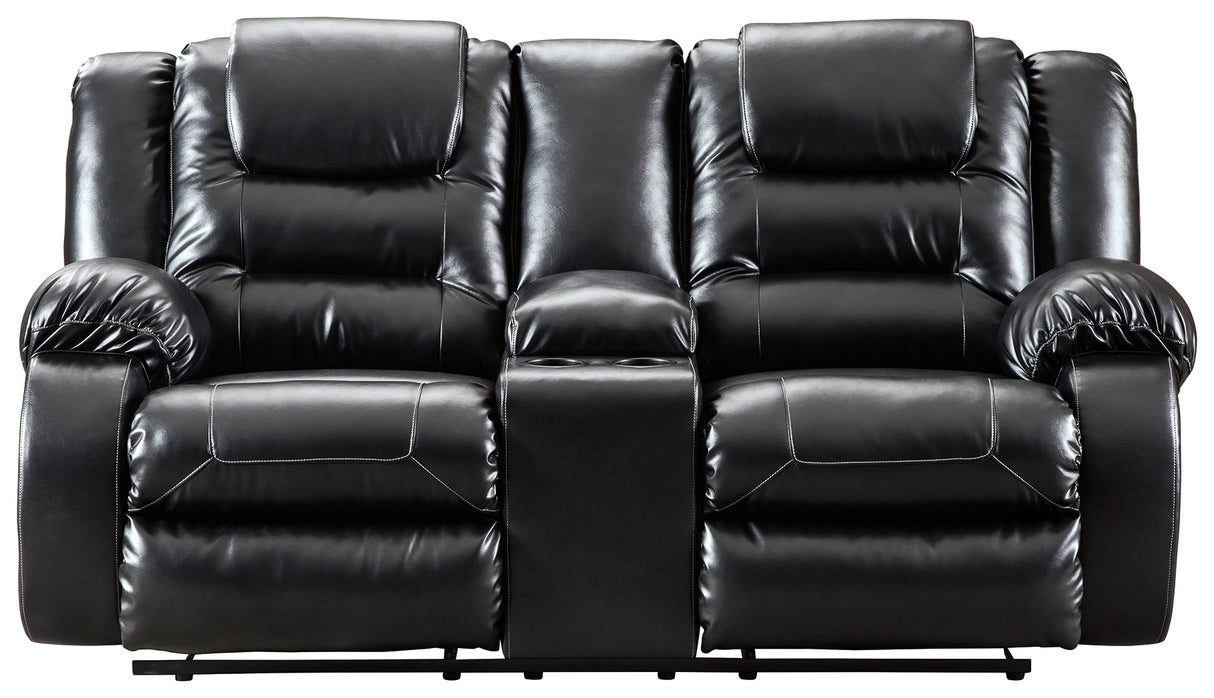 Vacherie Sofa, Loveseat and Recliner in Black - PKG001755