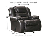 Vacherie Sofa, Loveseat and Recliner in Black - PKG001755