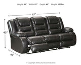 Vacherie Sofa, Loveseat and Recliner in Black - PKG001755