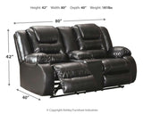 Vacherie Sofa, Loveseat and Recliner in Black - PKG001755