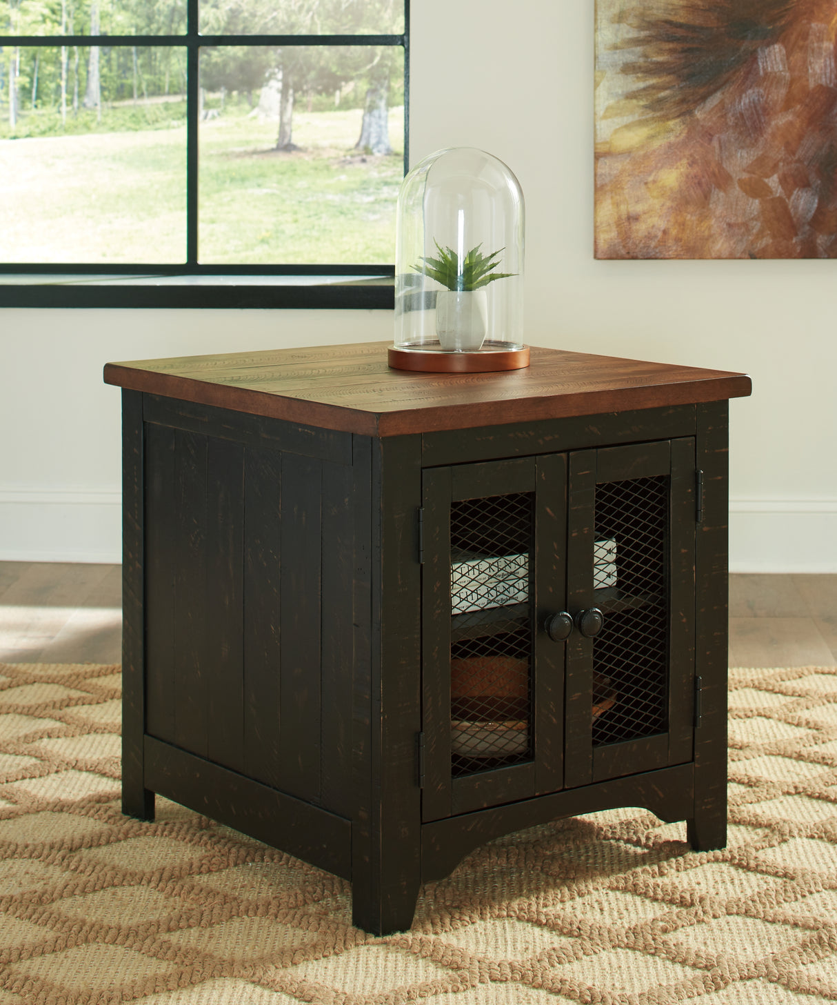 Valebeck 2 End Tables in Black/Brown - PKG008529