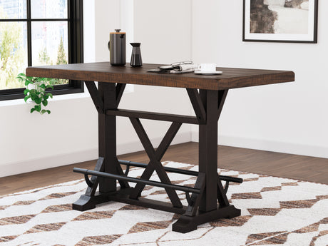 Valebeck Black/Brown Counter Height Dining Table - D546-33