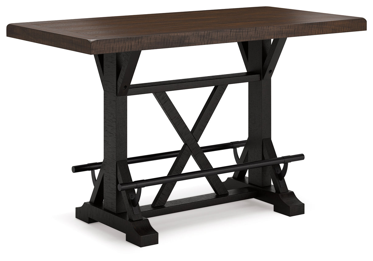 Valebeck Black/Brown Counter Height Dining Table - D546-33