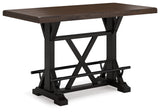 Valebeck Black/Brown Counter Height Dining Table - D546-33