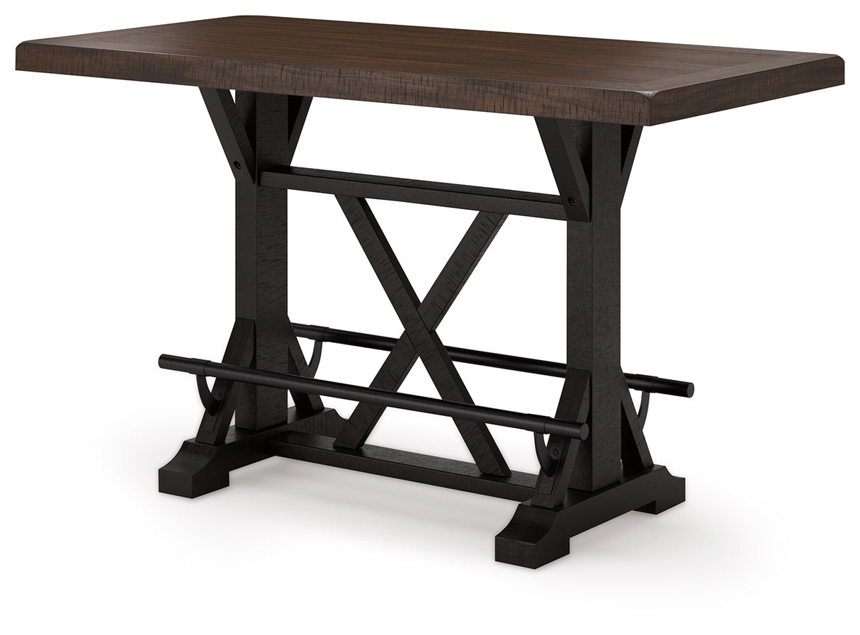 Valebeck Black/Brown Counter Height Dining Table - D546-33