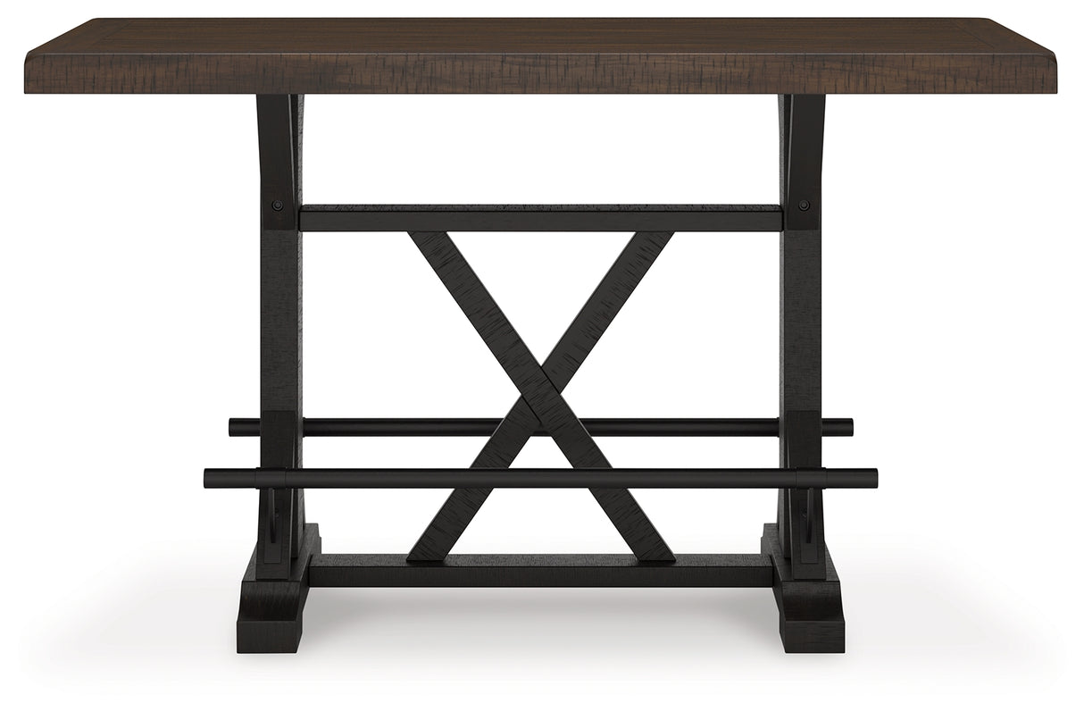 Valebeck Black/Brown Counter Height Dining Table - D546-33