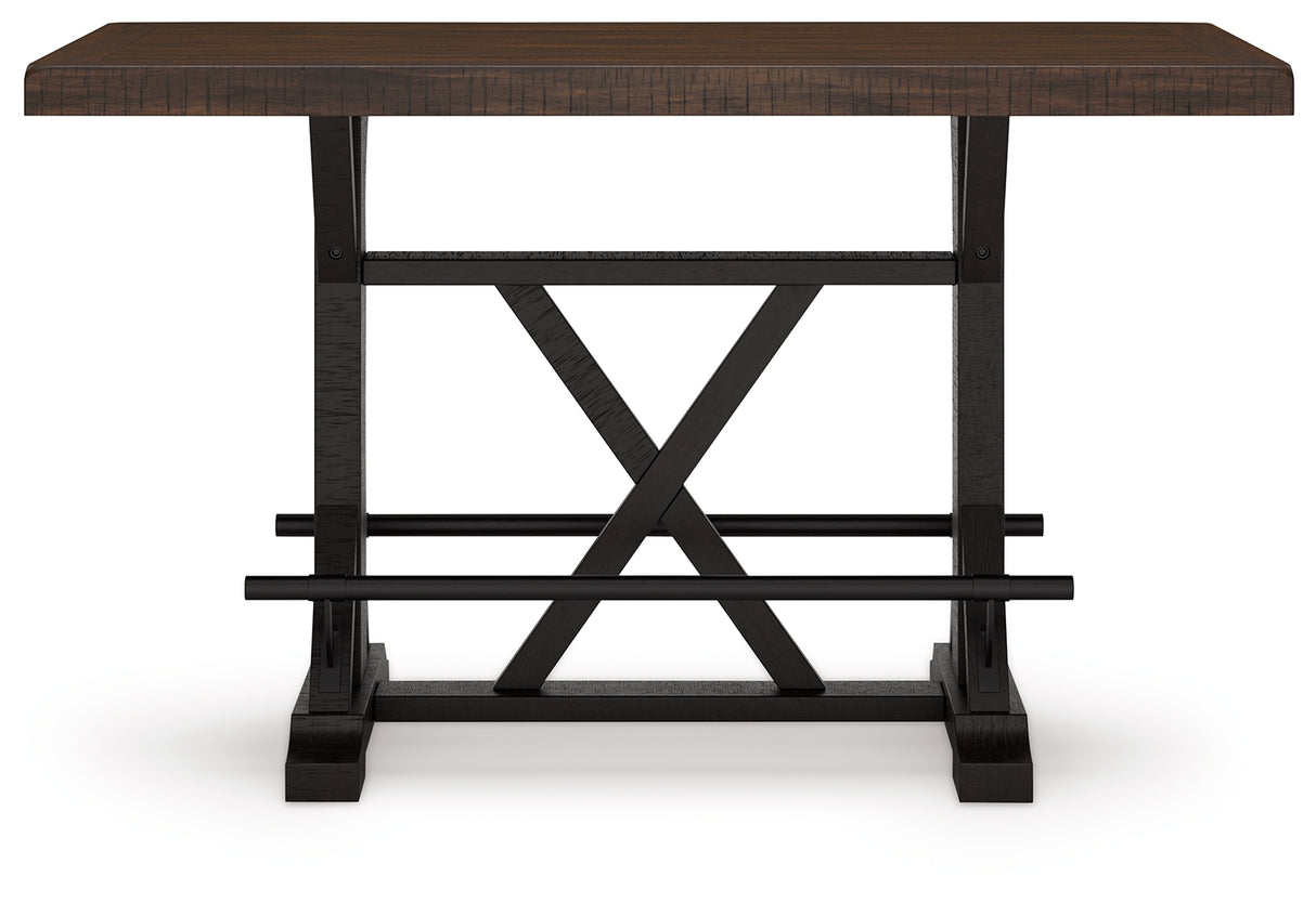 Valebeck Black/Brown Counter Height Dining Table - D546-33