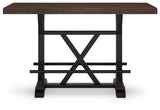 Valebeck Black/Brown Counter Height Dining Table - D546-33