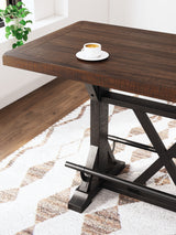 Valebeck Black/Brown Counter Height Dining Table - D546-33