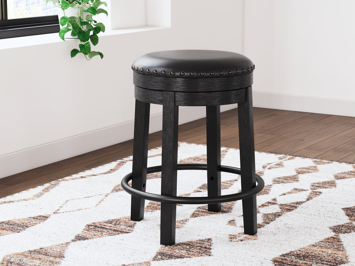 Valebeck Black Counter Height Barstool - D546-824