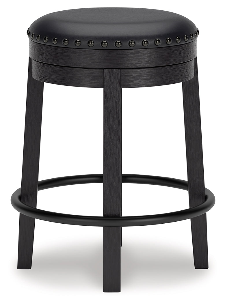 Valebeck Black Counter Height Barstool - D546-824