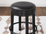 Valebeck Black Counter Height Barstool - D546-824