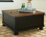 Valebeck Coffee Table with 1 End Table in Black/Brown - PKG008770