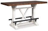 Valebeck Counter Height Dining Table and 4 Barstools in White - PKG002024