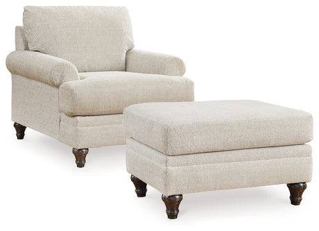 Valerani Chair and Ottoman in Sandstone - PKG015039