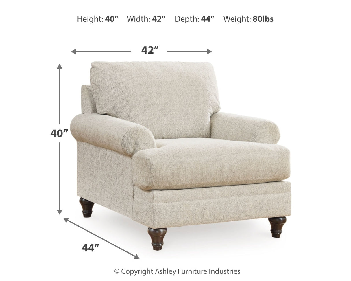 Valerani Chair and Ottoman in Sandstone - PKG015039