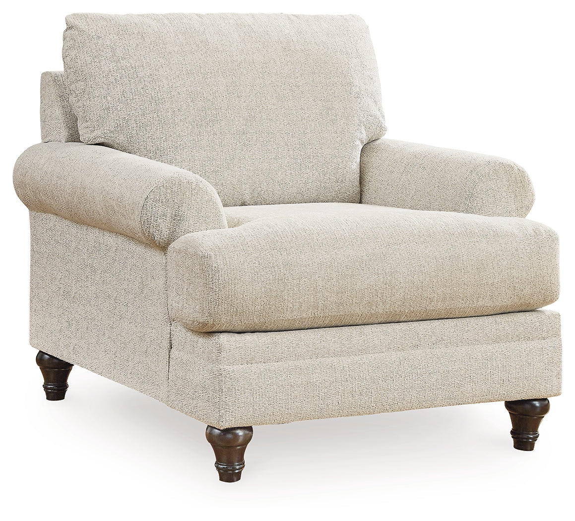 Valerani Chair and Ottoman in Sandstone - PKG015039