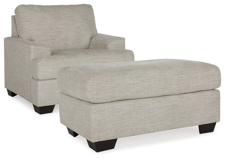 Vayda Chair and Ottoman in Pebble - PKG015018