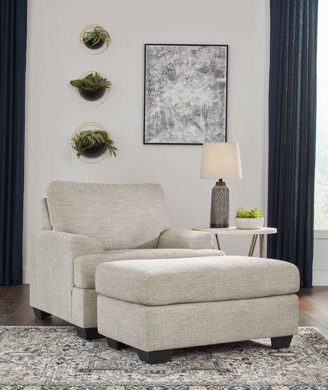 Vayda Chair and Ottoman in Pebble - PKG015018