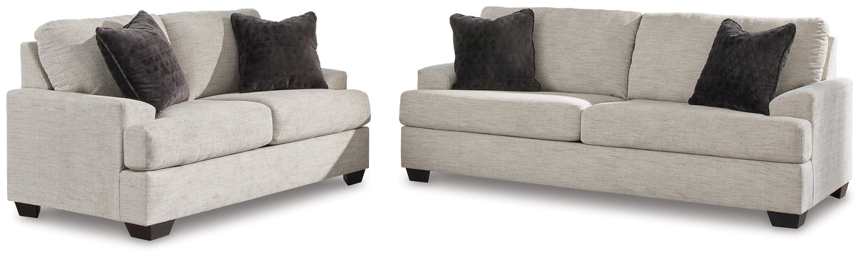 Vayda Sofa and Loveseat in Pebble - PKG015019