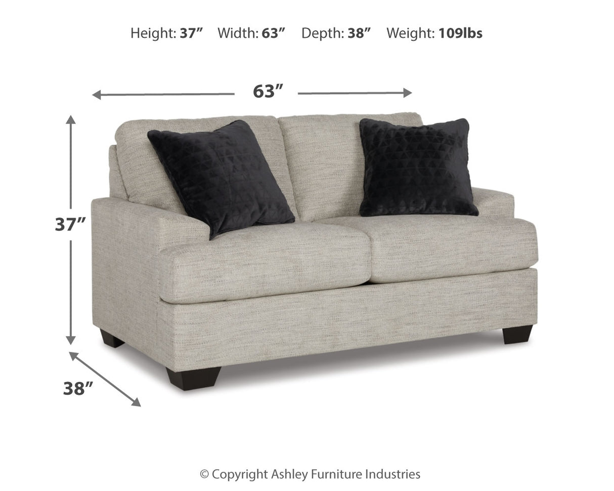 Vayda Sofa, Loveseat, Chair and Ottoman in Pebble - PKG015020