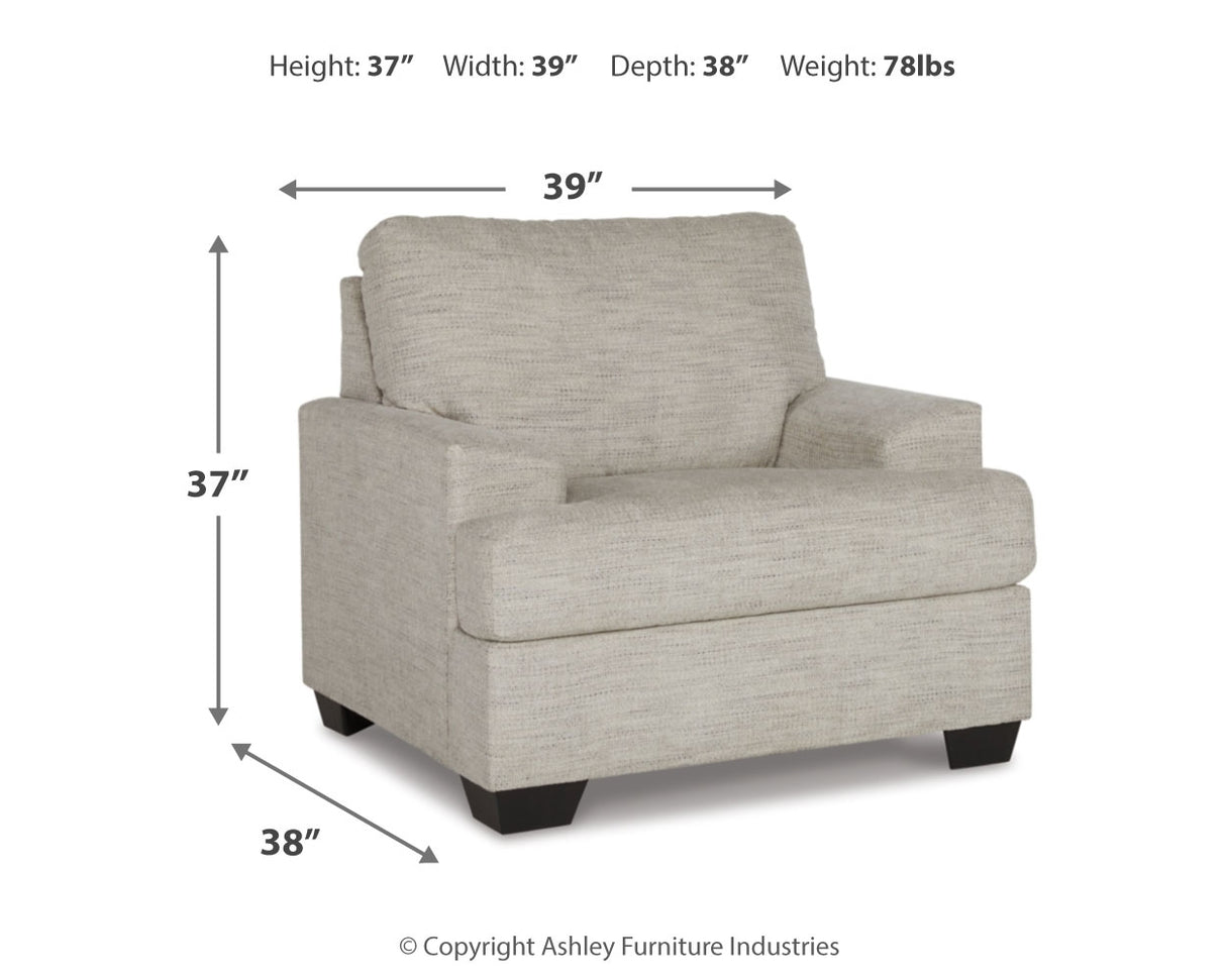 Vayda Sofa, Loveseat, Chair and Ottoman in Pebble - PKG015020