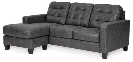 Venaldi Sofa Chaise, Chair, and Ottoman in Gunmetal - PKG002375