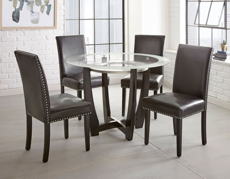 Verano 5 Piece Set(Glass Top Table & 4 Black Side Chairs) from Steve Silver - Luna Furniture