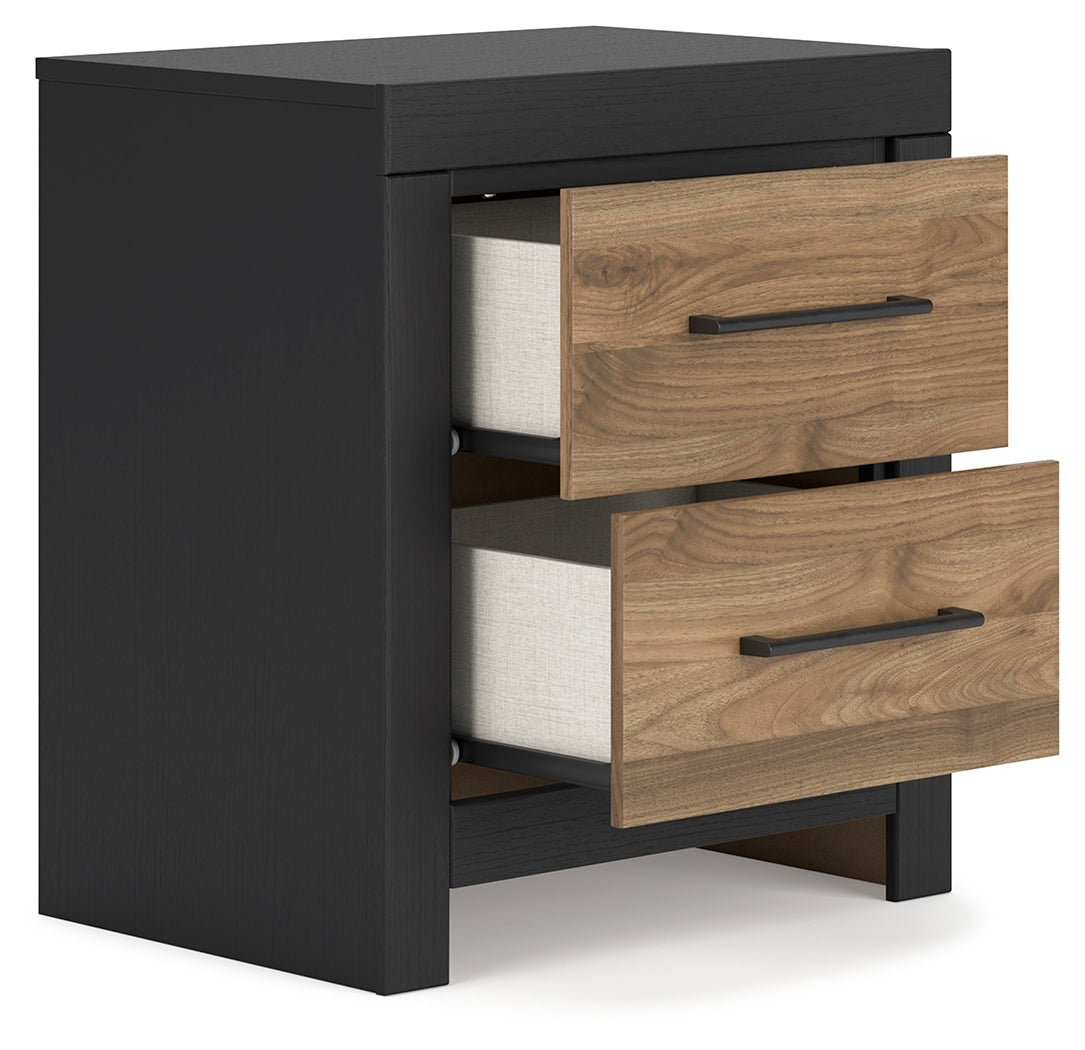 Vertani Full Panel Bed with 2 Nightstands in Black from Ashley - Luna Furniture