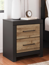 Vertani Full Panel Bed with 2 Nightstands in Black from Ashley - Luna Furniture