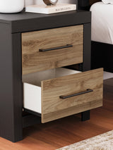 Vertani Full Panel Bed with 2 Nightstands in Black from Ashley - Luna Furniture