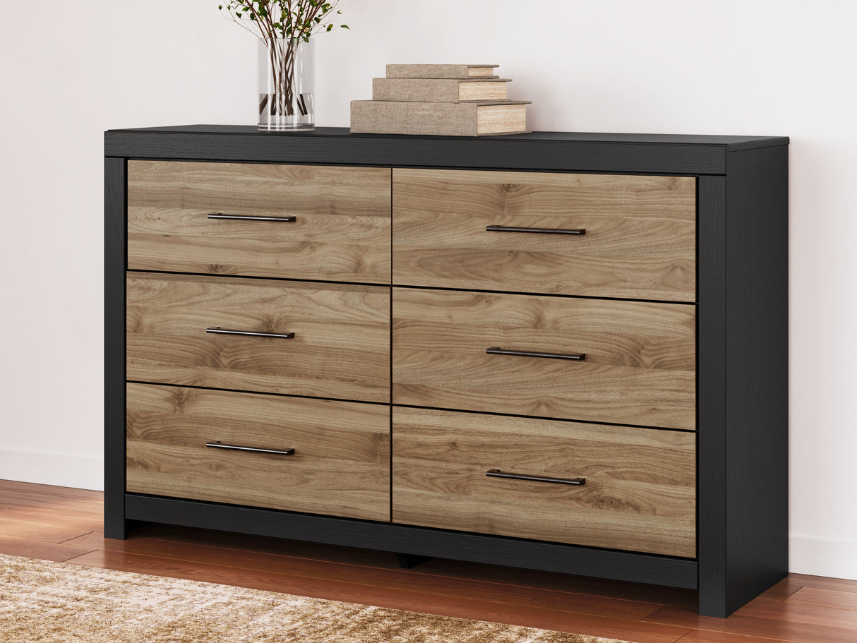 Vertani Full Panel Bed with Dresser and 2 Nightstands in Black from Ashley - Luna Furniture